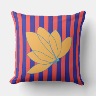 Coussin Bleu rouge doré