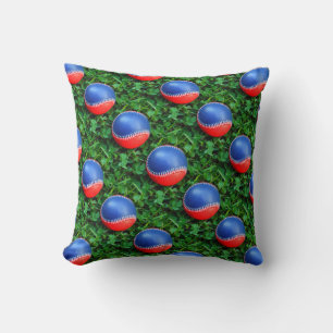 Coussin Bleu rouge et bleu Baseball
