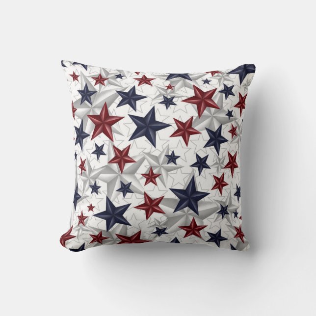 Coussin Bleu rouge étoilé (Recto)
