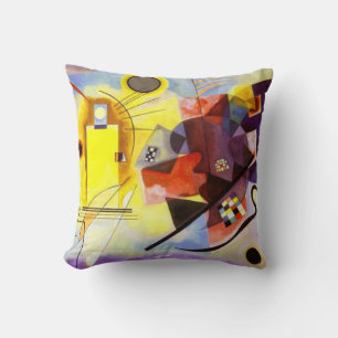 Coussin Bleu rouge jaune Kandinsky peinture Abstraite