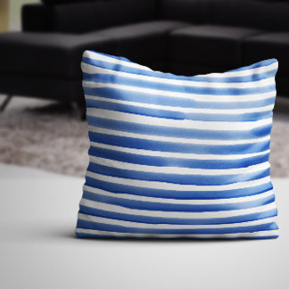 Coussin Bleu Royal Aquarelles