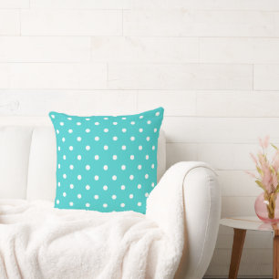 Coussin Bleu sarcelle à pois