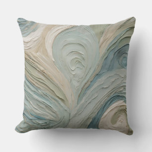 Coussin Bleu sarcelle vert beige design abstrait