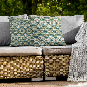 Coussin Bleu sarcelle Vert citron Taupe Marron Ivoire Art