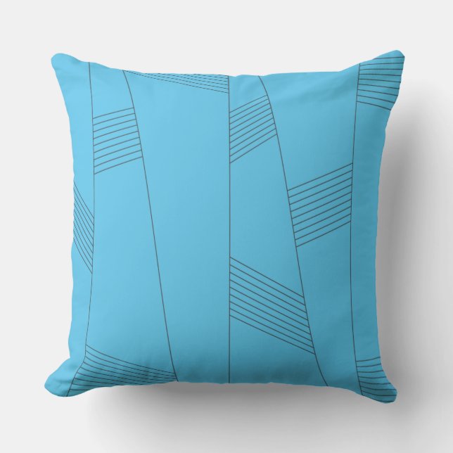 Coussin Bleu, simple, élégant, abstrait motif (Recto)