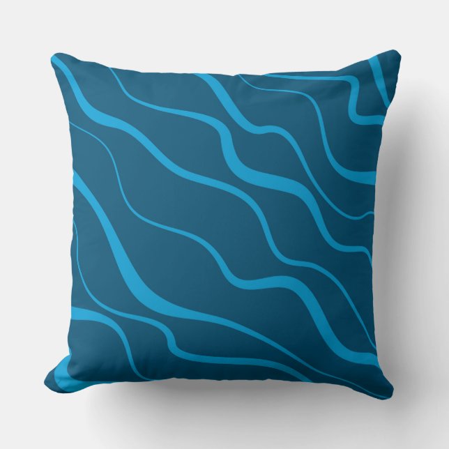 Coussin Bleu, simple, moderne, cool vague abstraction (Recto)