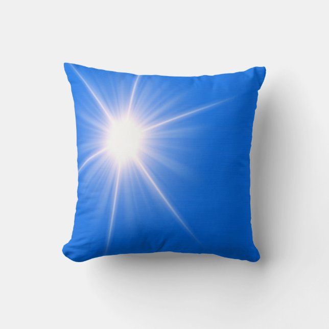 Coussin Bleu soleil art abstrait (Recto)