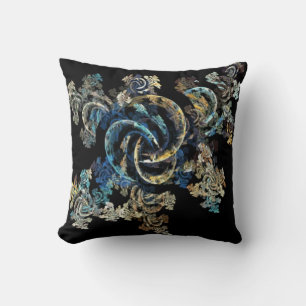Coussin bleu style fractal