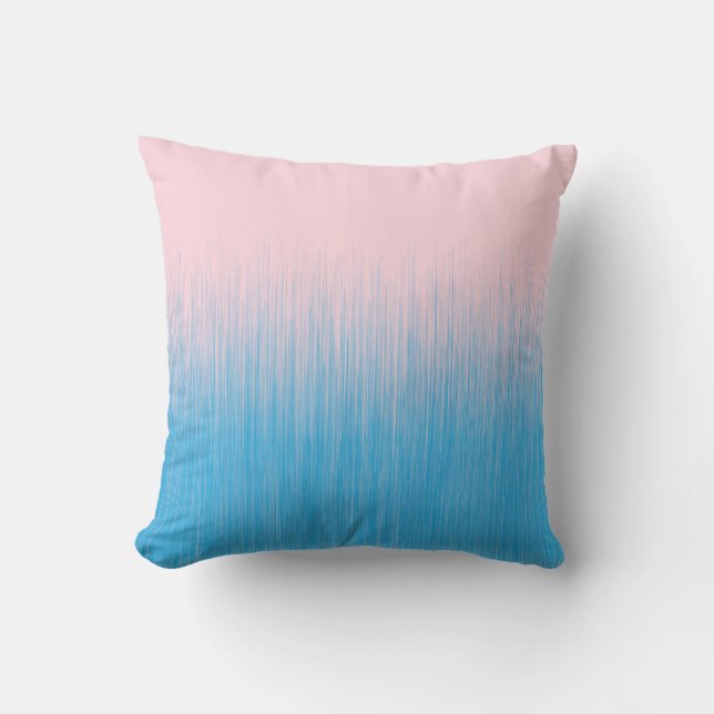 Coussin Bleu sur Horizon rose (Recto)
