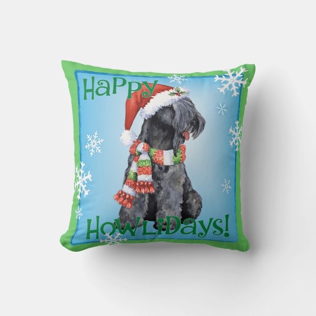 Coussin Bleu Terrier heureux de Howliday Kerry (Recto)