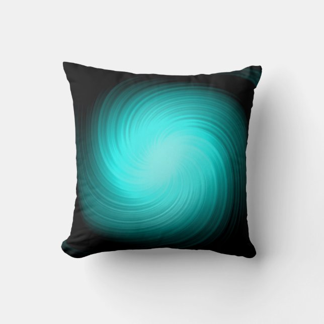 Coussin Bleu tourbillon Art Abstrait (Recto)
