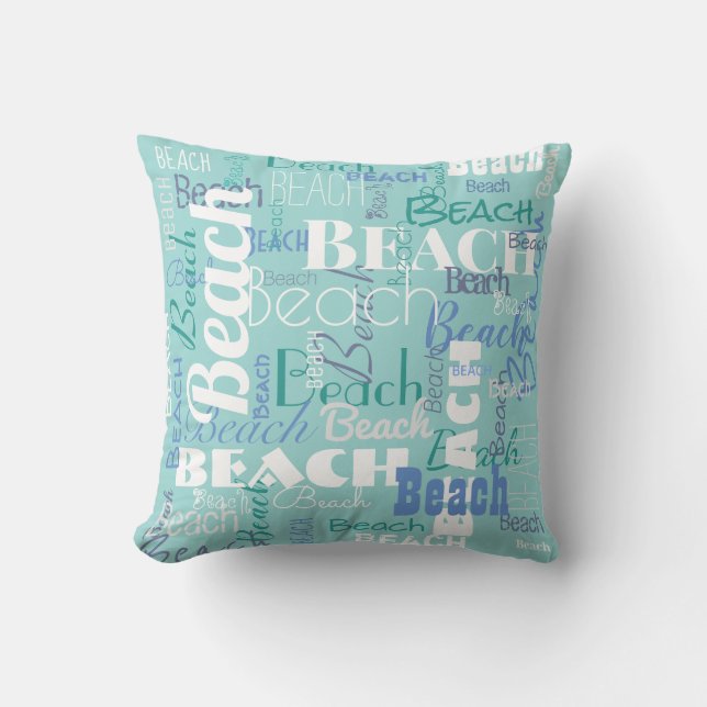 Coussin Bleu tropical de plage de motif moderne de (Recto)