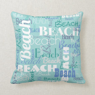 Coussin Bleu tropical de plage de motif moderne de