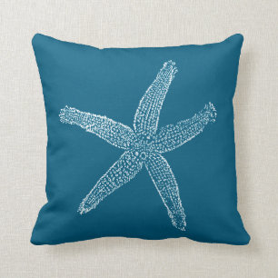 Coussin Bleu turquoise d'illustration vintage d'étoiles d