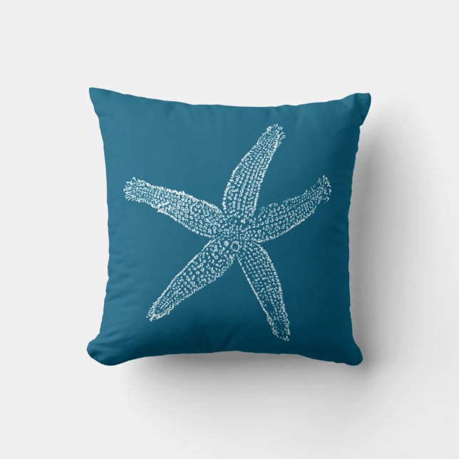 Coussin Bleu turquoise d'illustration vintage d'étoiles de (Recto)