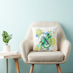 Coussin Bleu vert Dragonfly
