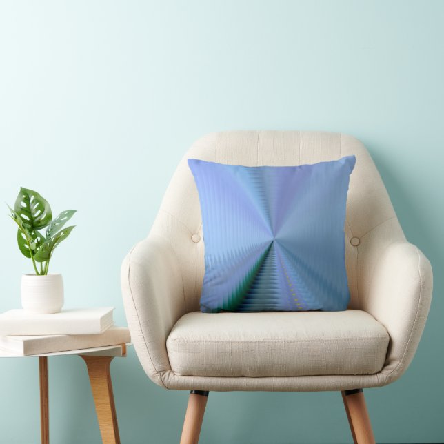 Coussin Bleu Vert et Abstraction Florale Fantaisiste Lavan (Chaise)