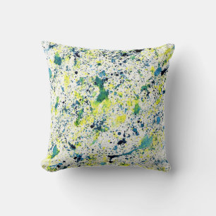Coussin Bleu, vert et jaune