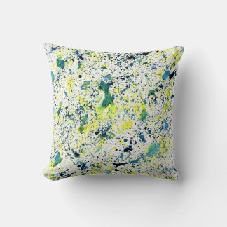 Coussin Bleu, vert et jaune