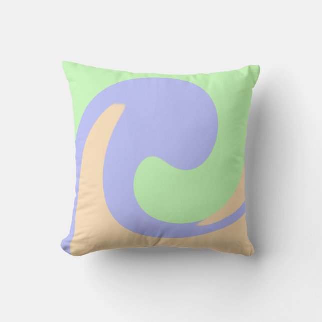 Coussin Bleu vert ombre fluide marbre boho audacieux motif (Recto)