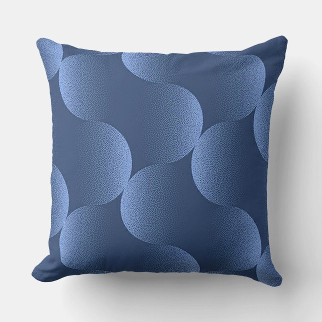 Coussin 💙 Bleu Vibrant Abstrait Artistique Moderne (Recto)