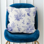 Coussin Bleu vintage chute botanique<br><div class="desc">Oreiller vintage Bleu Botanique D'Automne</div>