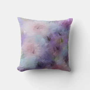 Coussin Bleu violet Élégant Fleurs Abstraites Modèle