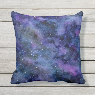 Coussin Bleu violet majestueux étoile Nebula Aquarelle