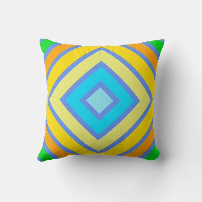 Coussin Bleuet Couleurs Harmonieuses Ligne Angulaire Art (Verso)