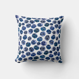 Coussin Bleuets : motif illustré d'aquarelle.
