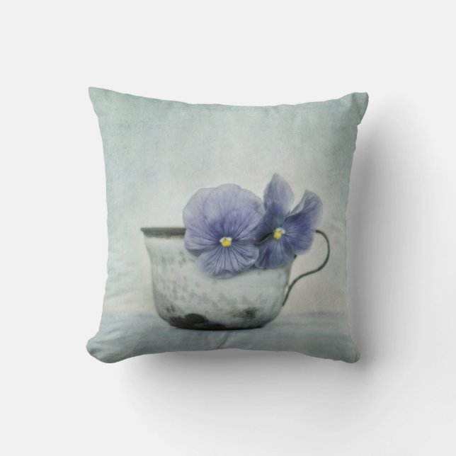 Coussin bleus de ressort avec un signe de jaune (coussin (Recto)