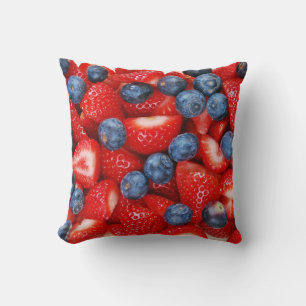 Coussin Bleus et fraises