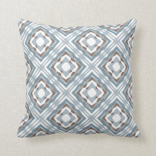 Coussin Bleus géométriques de plage de Bali
