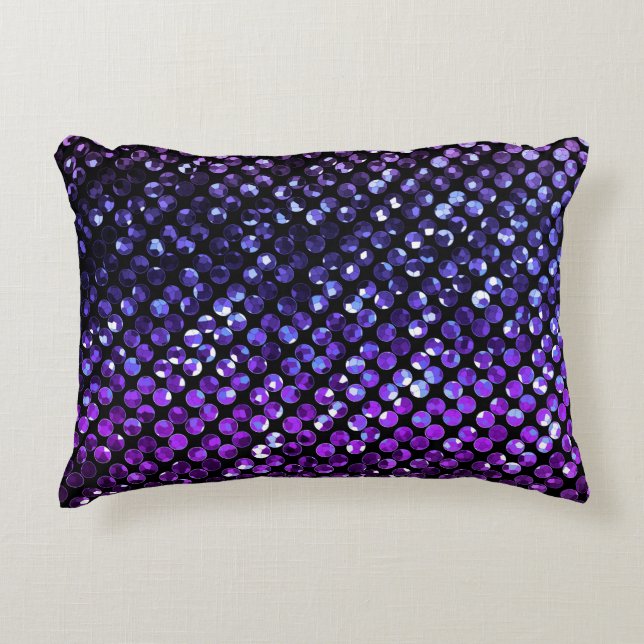 Coussin Bling en cristal pourpre Strass d'accent (Devant)
