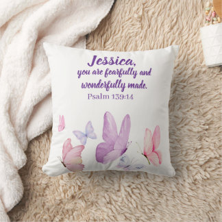 Coussin Blissful Butterfly Psalm 139:14