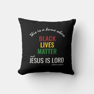 Coussin BLM JÉSUS EST LORD Black History Mois