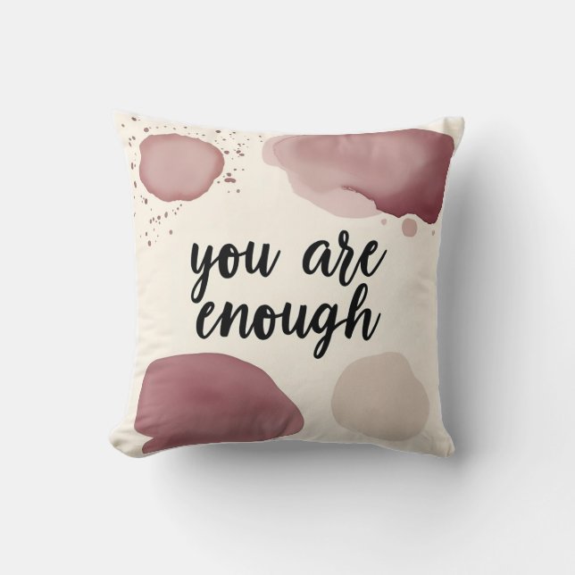 Coussin Blobs d'aquarelle en Mauve & Crème (Recto)