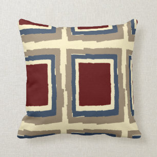 Coussin Bloc abstrait moderne de couleur, ardoise crème d