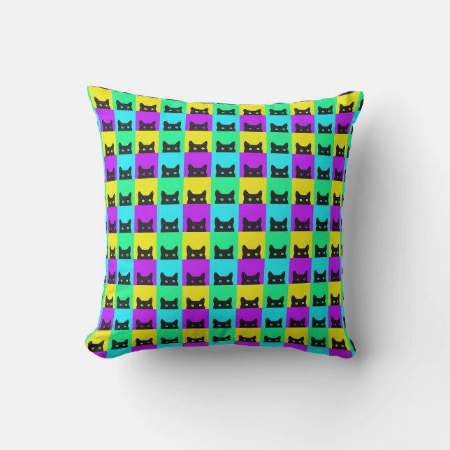 Coussin Bloc coloré de chat Kitty (Recto)