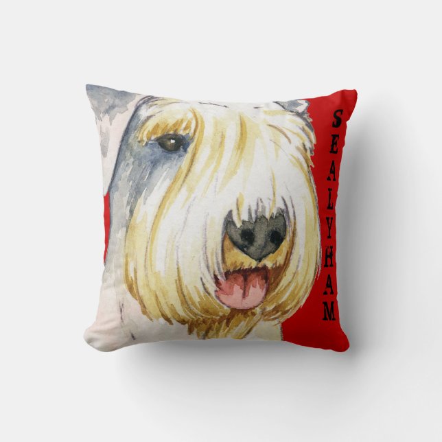 Coussin Bloc couleur Sealyham Terrier (Recto)