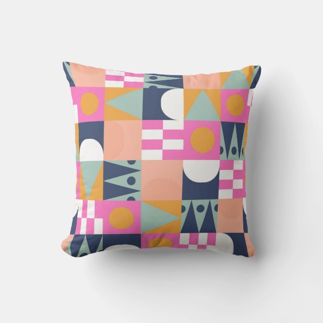 Coussin Bloc de couleur africain, motif géométrique. (Recto)