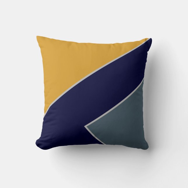 Coussin Bloc de couleur bleu marine moderne géométrique (Recto)
