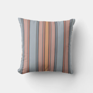 Coussin Bloc de couleur bleu rose gris Bandes verticales