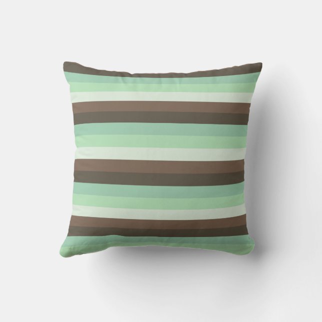 Coussin Bloc de couleur Chip au chocolat à la menthe rayur (Verso)