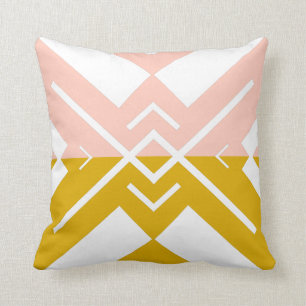 Coussin Bloc de couleur de moutarde rose-rousse moderne g