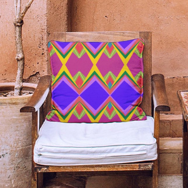 Coussin Bloc de couleur élégant rose violet et jaune esthé (Créateur téléchargé)