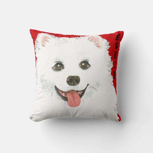 Coussin Bloc de couleur Eskimo Chien américain (Recto)