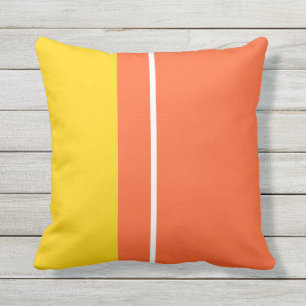 Coussin Bloc de couleur jaune blanc et orange