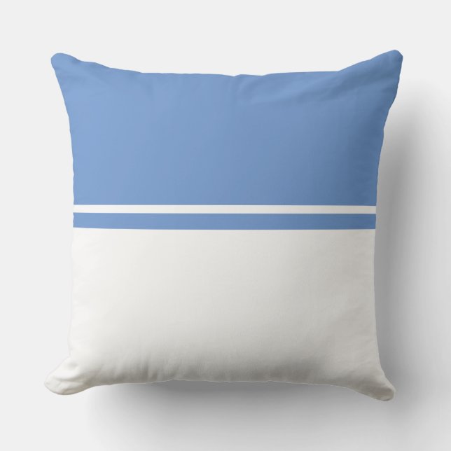 Coussin Bloc de couleur moderne chic bleu clair blanc (Recto)