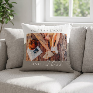 Coussin Bloc de couleur moderne "Depuis" Année Cadeau pour